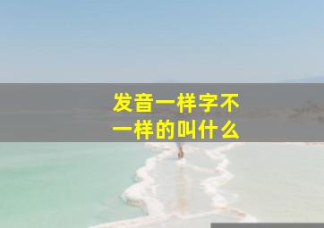 发音一样字不一样的叫什么