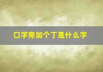 口字旁加个丁是什么字