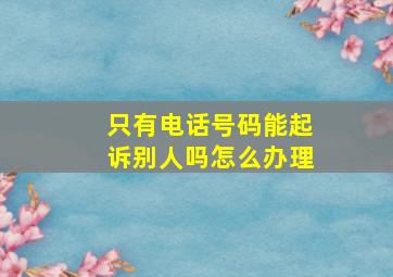 只有电话号码能起诉别人吗怎么办理