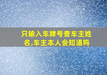 只输入车牌号查车主姓名,车主本人会知道吗