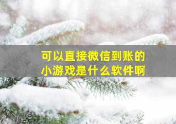 可以直接微信到账的小游戏是什么软件啊