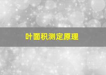 叶面积测定原理