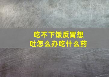 吃不下饭反胃想吐怎么办吃什么药