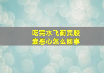 吃完水飞蓟宾胶囊恶心怎么回事