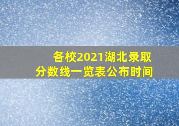 各校2021湖北录取分数线一览表公布时间