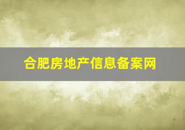 合肥房地产信息备案网