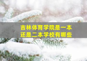 吉林体育学院是一本还是二本学校有哪些