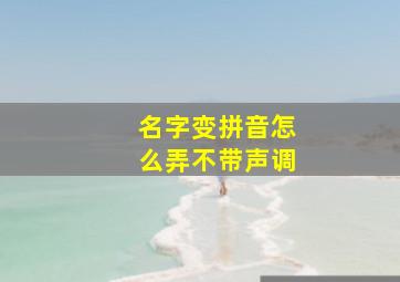 名字变拼音怎么弄不带声调