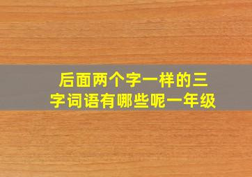 后面两个字一样的三字词语有哪些呢一年级