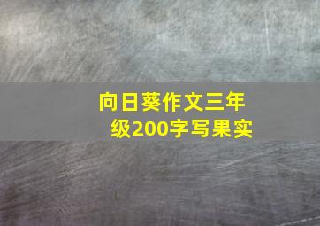 向日葵作文三年级200字写果实