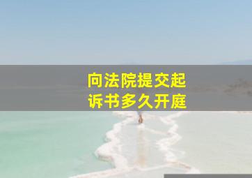 向法院提交起诉书多久开庭