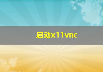 启动x11vnc