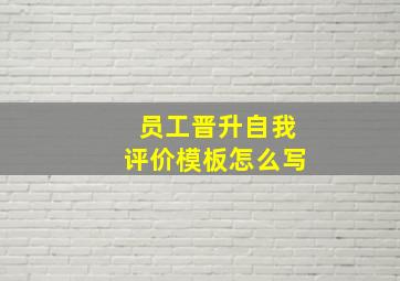 员工晋升自我评价模板怎么写