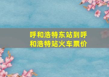 呼和浩特东站到呼和浩特站火车票价