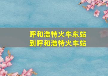 呼和浩特火车东站到呼和浩特火车站