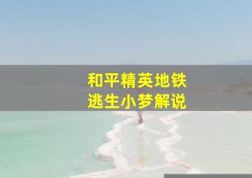 和平精英地铁逃生小梦解说