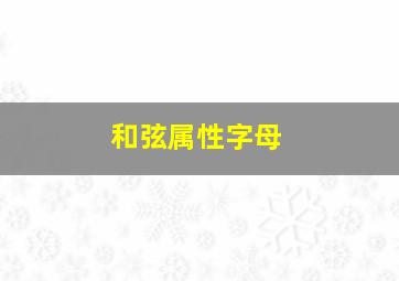 和弦属性字母