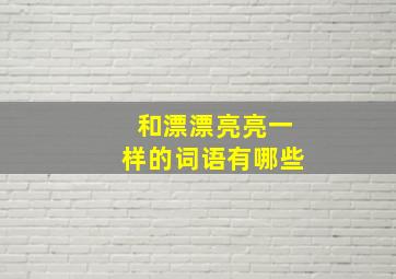 和漂漂亮亮一样的词语有哪些