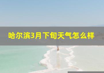 哈尔滨3月下旬天气怎么样