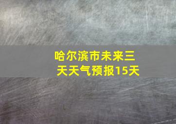 哈尔滨市未来三天天气预报15天