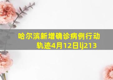 哈尔滨新增确诊病例行动轨迹4月12日lj213