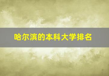 哈尔滨的本科大学排名