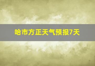 哈市方正天气预报7天