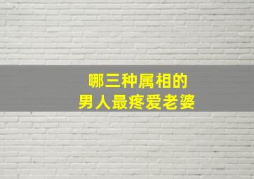 哪三种属相的男人最疼爱老婆