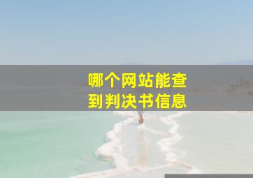 哪个网站能查到判决书信息