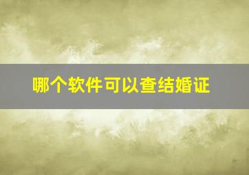 哪个软件可以查结婚证