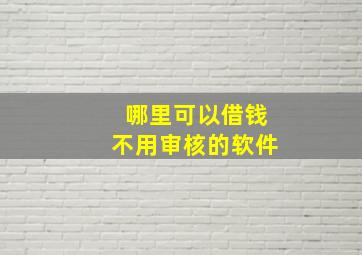 哪里可以借钱不用审核的软件