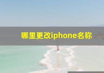 哪里更改iphone名称