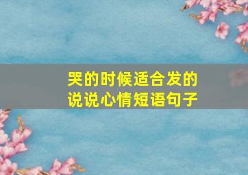 哭的时候适合发的说说心情短语句子