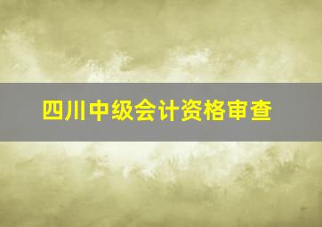 四川中级会计资格审查