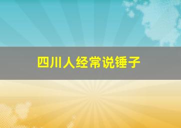 四川人经常说锤子