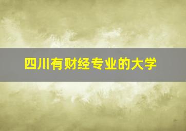 四川有财经专业的大学