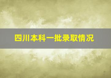 四川本科一批录取情况