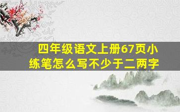 四年级语文上册67页小练笔怎么写不少于二两字