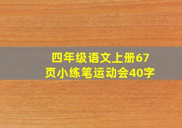 四年级语文上册67页小练笔运动会40字