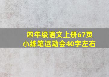 四年级语文上册67页小练笔运动会40字左右