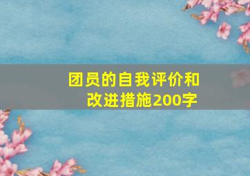 团员的自我评价和改进措施200字