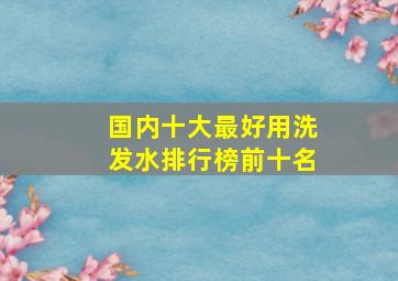 国内十大最好用洗发水排行榜前十名