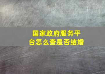 国家政府服务平台怎么查是否结婚