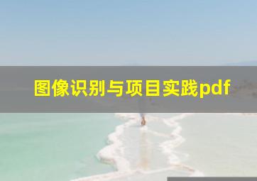 图像识别与项目实践pdf