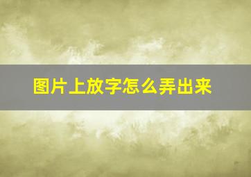 图片上放字怎么弄出来