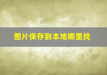 图片保存到本地哪里找