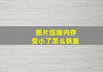 图片压缩内存变小了怎么恢复