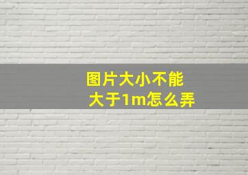 图片大小不能大于1m怎么弄