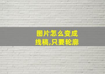 图片怎么变成线稿,只要轮廓