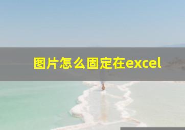 图片怎么固定在excel